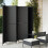 Berkfield Room Divider 6 Panels Black Poly Rattan 1