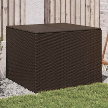 Berkfield Garden Storage Box Brown 291L Poly Rattan