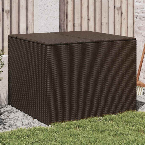 Berkfield Garden Storage Box Brown 291L Poly Rattan