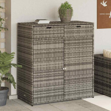 Berkfield Garden Storage Cabinet Grey 105x55x113 cm Poly Rattan