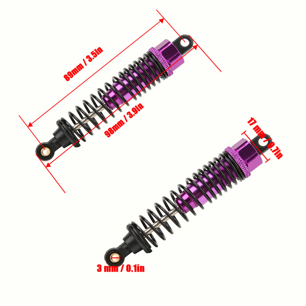 Rc Car Accessories 4Pcs Aluminium Alloy Shock Absorbers Fit Hsp 1/10 Purple 9381393820941