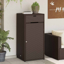 Berkfield Garden Storage Cabinet Brown 55x55x111 cm Poly Rattan