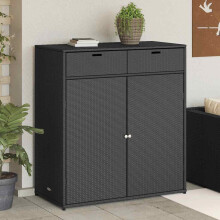 Berkfield Garden Storage Cabinet Black 105x55x113 cm Poly Rattan