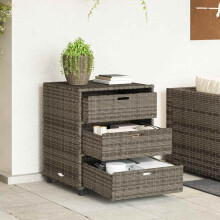 Berkfield Garden Storage Cabinet Grey 55x59x69 cm Poly Rattan
