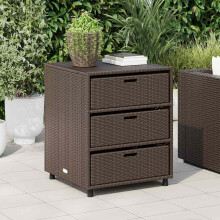 Berkfield Garden Storage Cabinet Brown 55x59x69 cm Poly Rattan