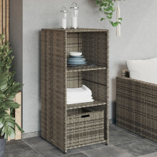 Berkfield Garden Storage Cabinet Grey 50x55x115 cm Poly Rattan