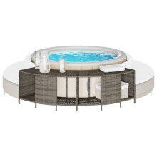 Berkfield Storage Shelves for Hot Tub 2 pcs Grey Poly Rattan