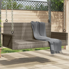 Berkfield Swing Bench Grey 119x56x48 cm Poly Rattan