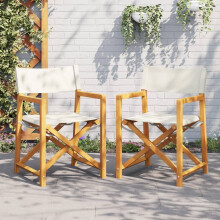 Berkfield Folding Director Chairs 2 pcs†Cream White Fabric