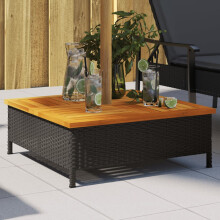 Berkfield Parasol Base Cover Black 70x70x25 cm Poly Rattan and Acacia