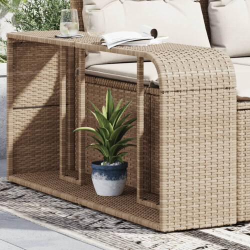 Berkfield Storage Shelves 2 pcs Beige Poly Rattan