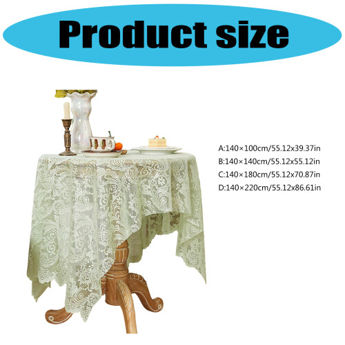 Breathable Openwork Tablecloth-140 100cm Light Green 2