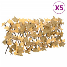Berkfield Artificial Maple Leaf Trellis Expandable Orange 5 pcs 180x30 cm