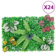 †Berkfield Artificial Plant Fence†24 pcs Green 40x60 cm