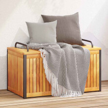 Berkfield Outdoor Cushion Box 85x45x45/53 cm Solid Wood Acacia and Steel