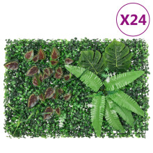 †Berkfield Artificial Plant Fence†24 pcs Green 40x60 cm