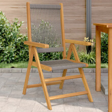 Berkfield Garden Chairs 2 pcs Grey Solid Wood Acacia and Polypropylene
