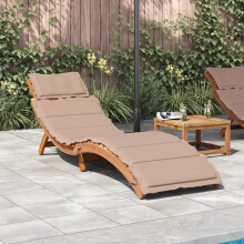 Berkfield Sun Lounger with Cushion Taupe Solid Wood Acacia