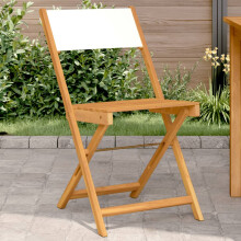 Berkfield Bistro Chairs 2 pcs Cream White Solid Wood Acacia and Fabric