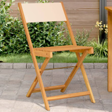Berkfield Bistro Chairs 2 pcs Beige Solid Wood Acacia and Fabric