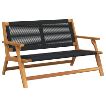Berkfield Garden Furniture Black 122 x 78 x 73 cm Solid Acacia Wood