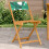 Berkfield Bistro Chairs 2 pcs Leaf Pattern Solid Wood Acacia and Fabric 1