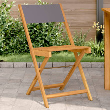 Berkfield Bistro Chairs 2 pcs Anthracite Solid Wood Acacia and Fabric