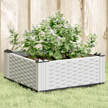 Berkfield Garden Planter with Pegs White 42.5x42.5x28.5 cm PP