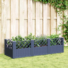 Berkfield Garden Planter with Pegs Blue Grey 123.5x43.5x43.5 cm PP