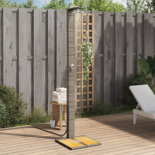 Berkfield Outdoor Shower Grey 50x55x224 cm Poly Rattan and Acacia Wood