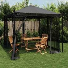 Berkfield Gazebo with Mesh Walls Anthracite 2.93x2.93 m Steel