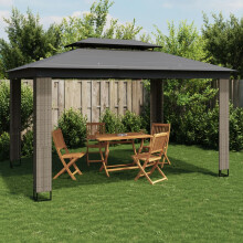 Berkfield Gazebo with Double Roof Anthracite 3.94x2.96 m Steel