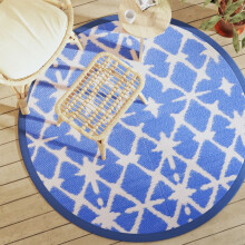 Berkfield Outdoor Carpet ARAKIL Blue and White ò160 cm PP