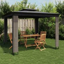Berkfield Gazebo with Double Roof Anthracite 2.94x2.94 m Steel