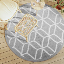 Berkfield Outdoor Carpet ARAKIL Grey ò160 cm PP