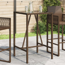 Berkfield Outdoor Bar Table Brown 70x70x110 cm Poly Rattan