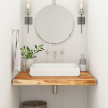 Berkfield Bathroom Countertop 80x60x2.5 cm Rectangular Solid Wood Acacia