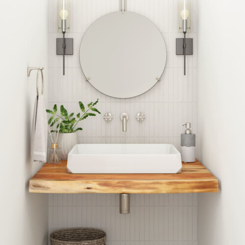 Berkfield Bathroom Countertop 80x60x2.5 cm Rectangular Solid Wood Acacia