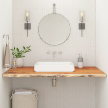 Berkfield Bathroom Countertop 120x60x2.5 cm Rectangular Solid Wood Acacia