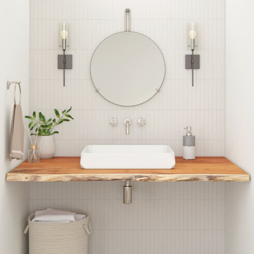 Berkfield Bathroom Countertop 120x60x2.5 cm Rectangular Solid Wood Acacia