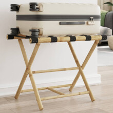 Berkfield Folding Luggage Rack 62x42x50.5 cm Bamboo