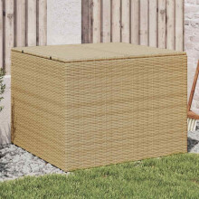 Berkfield Garden Storage Box Mix Beige 291L Poly Rattan