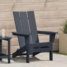 Berkfield Folding Adirondack Chair Navy Blue 80.5 x 74.5 x 92 cm HDPE