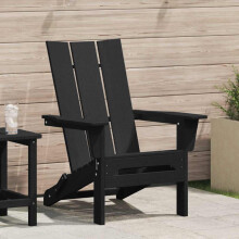 Berkfield Folding Adirondack Chair Black 80.5 x 74.5 x 92 cm HDPE