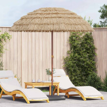 Berkfield Beach Parasol Natural 205 x 205 x 210 cm Polyester and Steel