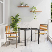 Berkfield Garden Stacking Chairs 2 pcs Brown and Grey 54 x 56 x 90 cm