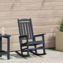 Berkfield Garden Rocking Chair Navy Blue 92 x 70 x 108cm HDPE
