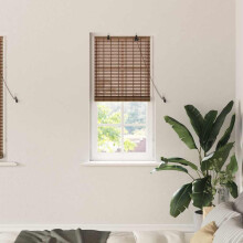 Berkfield Roller Blind with Curtains Manual Brown 60 x 160 cm Bamboo
