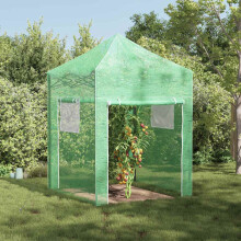 Berkfield Greenhouse with Pop-up Frame Green 200 x 200 x 300 cm Iron