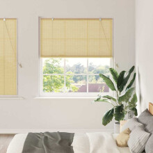 Berkfield Roller Blind with Curtains Manual Nature 140 x 160 cm Bamboo